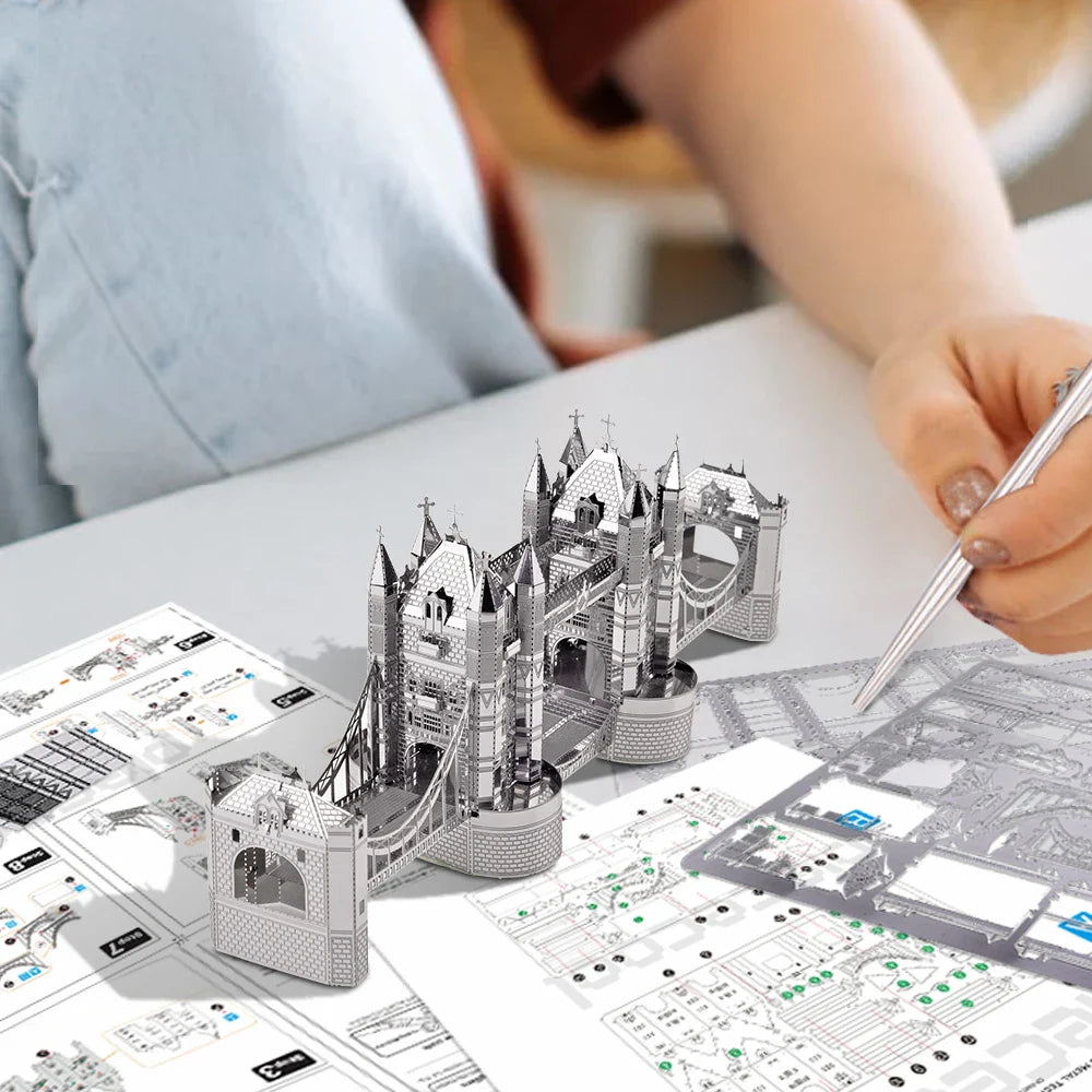 London Tower Bridge 3D Metal Puzzle - Model Kit for Adults