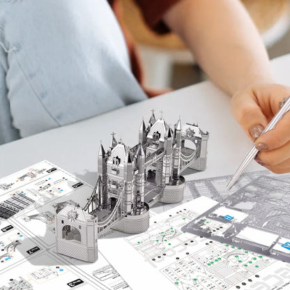 London Tower Bridge 3D Metal Puzzle - Model Kit for Adults