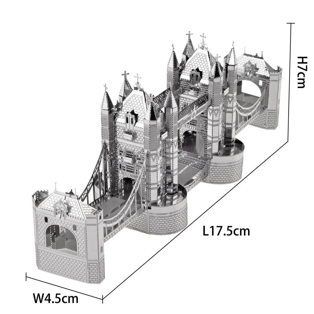 London Tower Bridge 3D Metal Puzzle - Model Kit for Adults