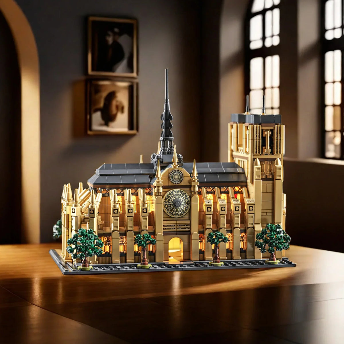 Gothic Cathedral Model - 1575pc LED Architecture Building Block Set