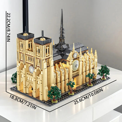 Gothic Cathedral Model - 1575pc LED Architecture Building Block Set