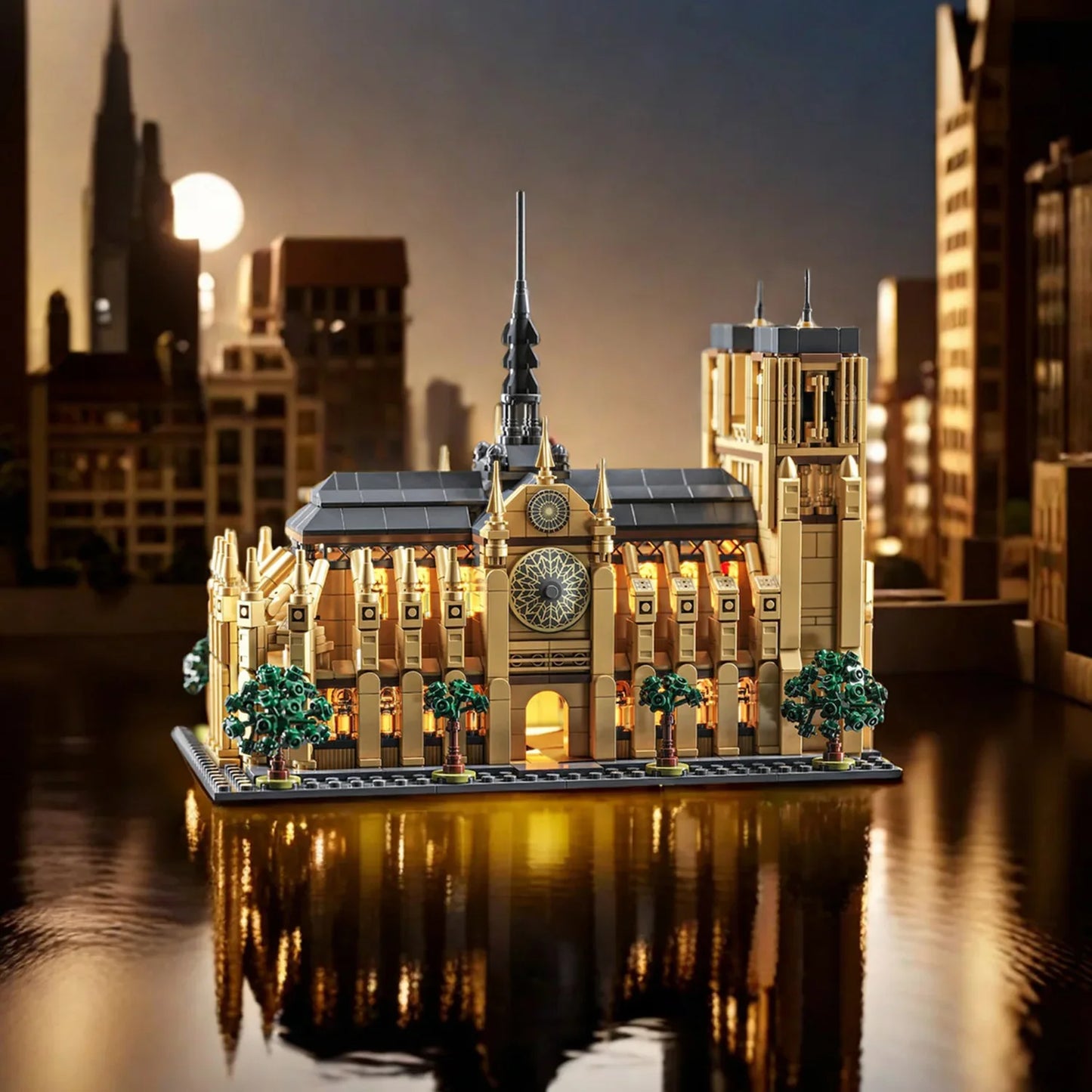 Gothic Cathedral Model - 1575pc LED Architecture Building Block Set