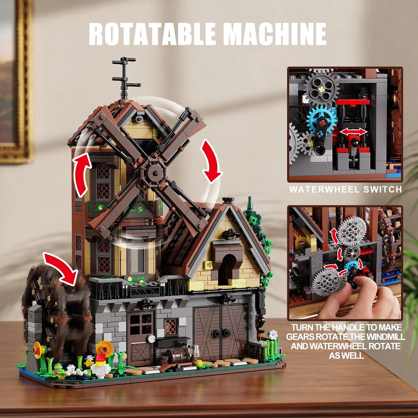 Rustic Countryside Farm Hut - 1436-Piece Building Block Set