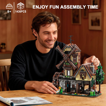 Rustic Countryside Farm Hut - 1436-Piece Building Block Set