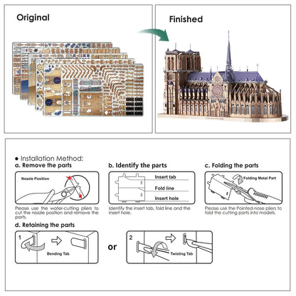 Notre Dame Cathedral - 3D Metal Model Kit