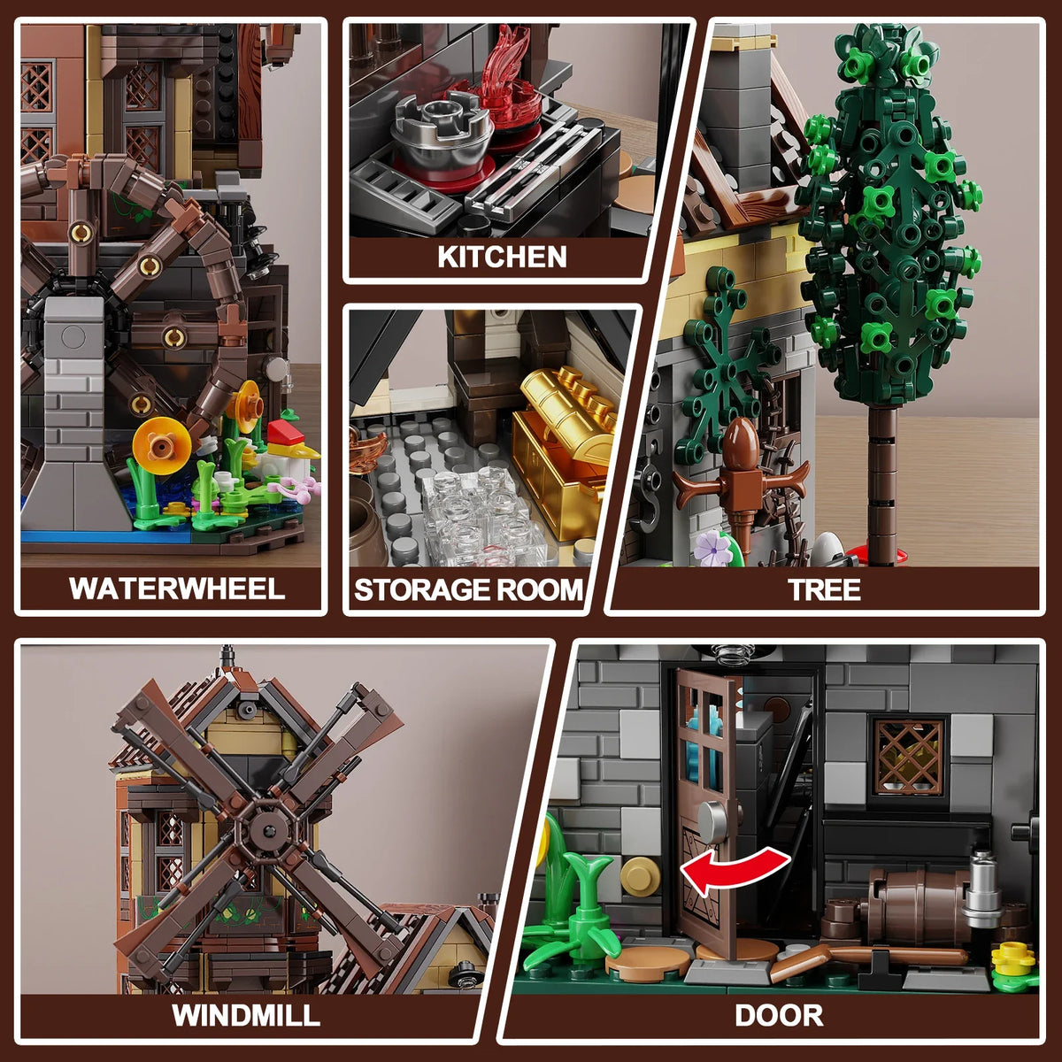 Rustic Countryside Farm Hut - 1436-Piece Building Block Set